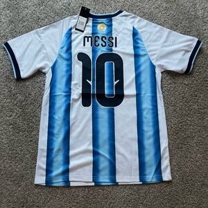 Blue and White Striped Soccer Jersey Argentina World Cup Messi jersey